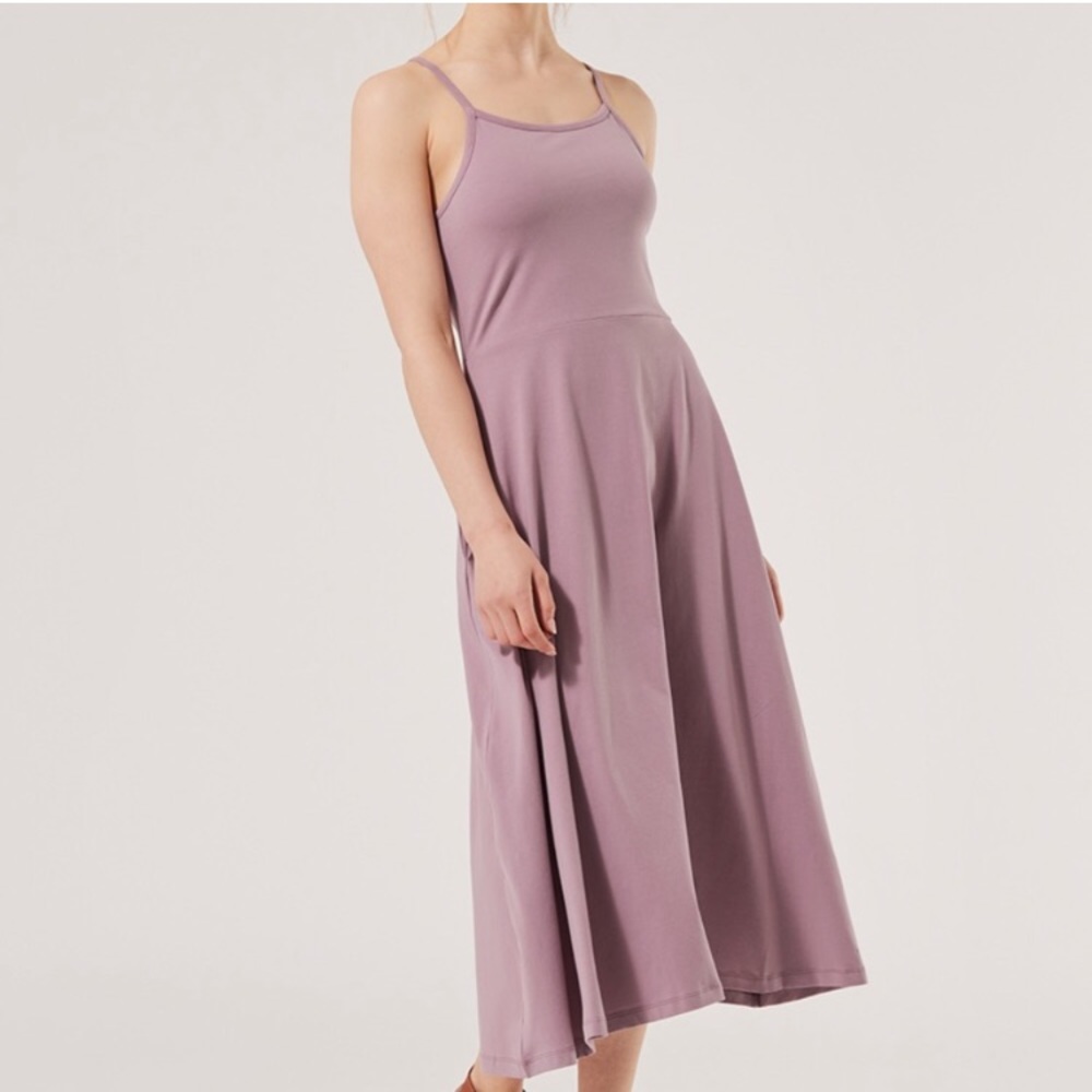 Pact Organic Fit & Flare Huckleberry Dress